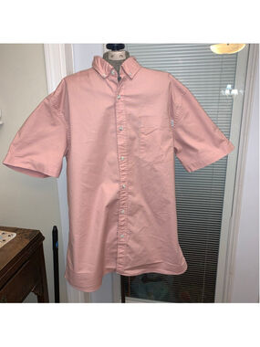 Men's TOPMAN Pink Short Sleeve Casual Button Down Shirt XL